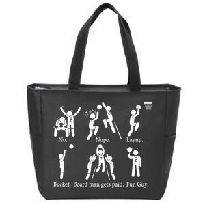 Bored Man Gets Paid Basketball Buckets Zip Tote Bag