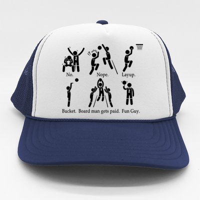 Bored Man Gets Paid Basketball Buckets Trucker Hat