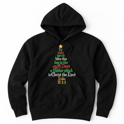  Born A Savior Christmas Christ The Lord Bible Verse Hoodie