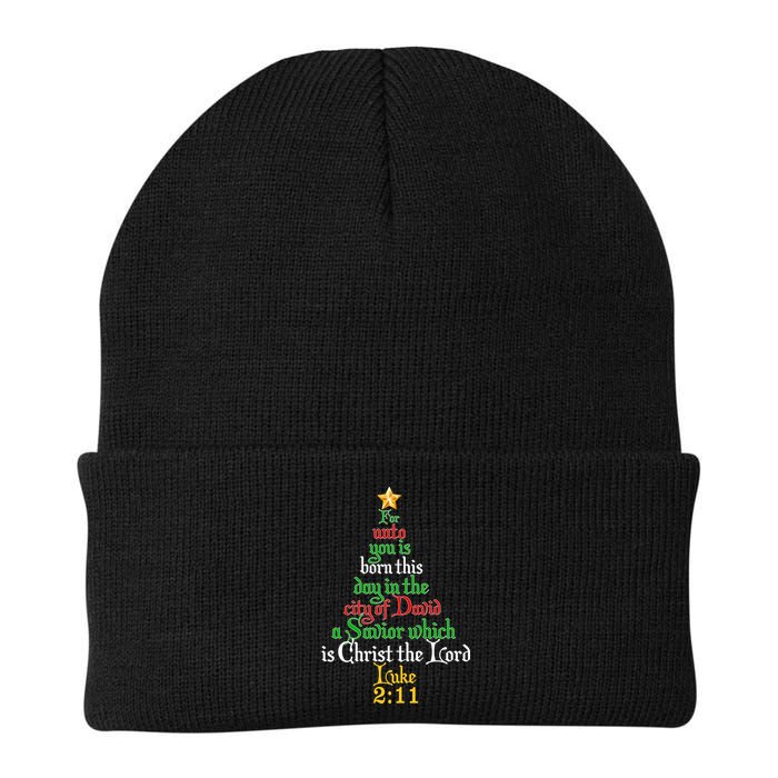  Born A Savior Christmas Christ The Lord Bible Verse Beanie