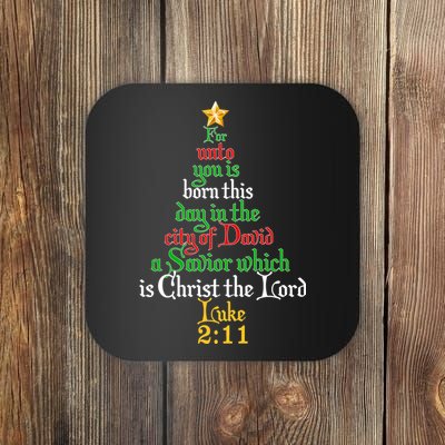  Born A Savior Christmas Christ The Lord Bible Verse Coaster