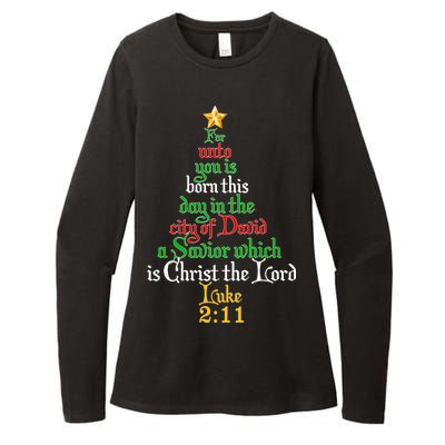  Born A Savior Christmas Christ The Lord Bible Verse Womens CVC Long Sleeve Shirt