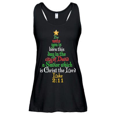  Born A Savior Christmas Christ The Lord Bible Verse Ladies Essential Flowy Tank