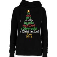  Born A Savior Christmas Christ The Lord Bible Verse Womens Funnel Neck Pullover Hood