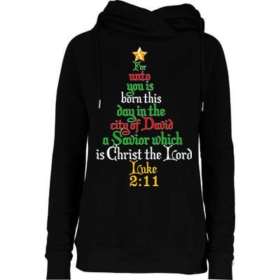  Born A Savior Christmas Christ The Lord Bible Verse Womens Funnel Neck Pullover Hood