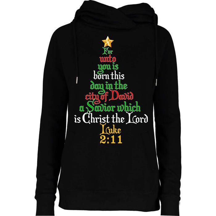  Born A Savior Christmas Christ The Lord Bible Verse Womens Funnel Neck Pullover Hood