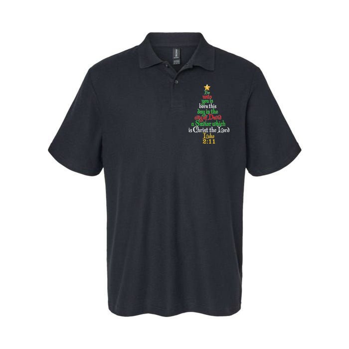  Born A Savior Christmas Christ The Lord Bible Verse Softstyle Adult Sport Polo