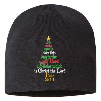  Born A Savior Christmas Christ The Lord Bible Verse Sustainable Beanie