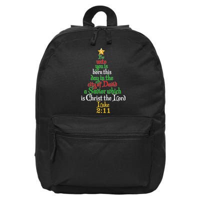  Born A Savior Christmas Christ The Lord Bible Verse 16 in Basic Backpack