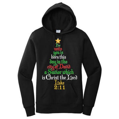  Born A Savior Christmas Christ The Lord Bible Verse Women's Pullover Hoodie