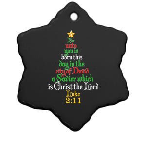  Born A Savior Christmas Christ The Lord Bible Verse Ceramic Star Ornament