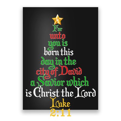  Born A Savior Christmas Christ The Lord Bible Verse Poster