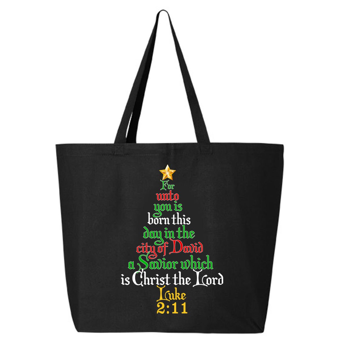 Born A Savior Christmas Christ The Lord Bible Verse 25L Jumbo Tote