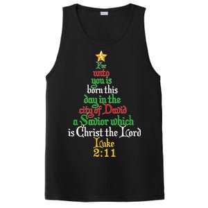  Born A Savior Christmas Christ The Lord Bible Verse PosiCharge Competitor Tank