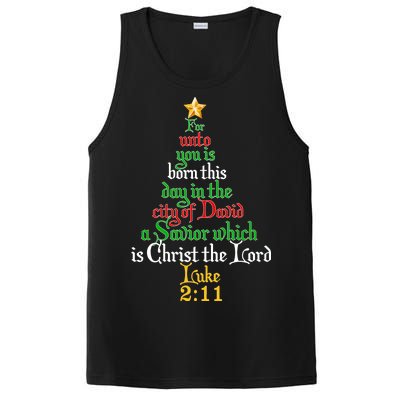  Born A Savior Christmas Christ The Lord Bible Verse PosiCharge Competitor Tank