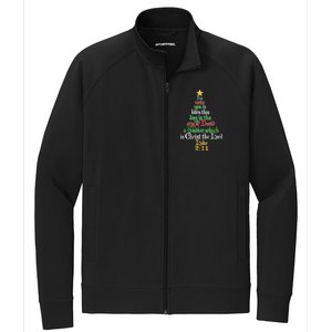  Born A Savior Christmas Christ The Lord Bible Verse Stretch Full-Zip Cadet Jacket