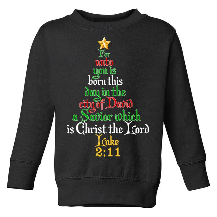  Born A Savior Christmas Christ The Lord Bible Verse Toddler Sweatshirt