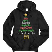  Born A Savior Christmas Christ The Lord Bible Verse Tie Dye Hoodie