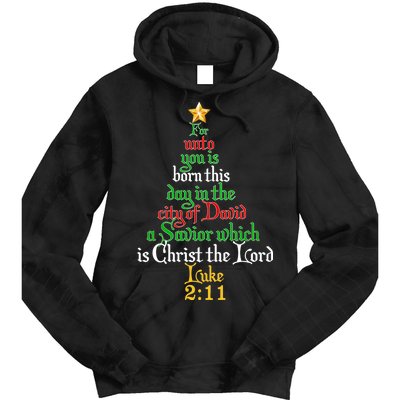  Born A Savior Christmas Christ The Lord Bible Verse Tie Dye Hoodie