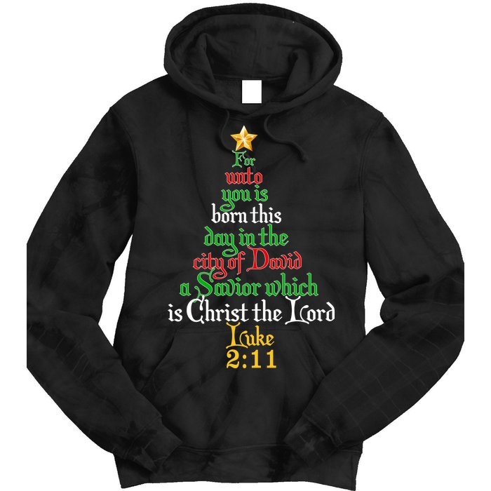  Born A Savior Christmas Christ The Lord Bible Verse Tie Dye Hoodie