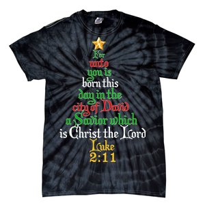  Born A Savior Christmas Christ The Lord Bible Verse Tie-Dye T-Shirt