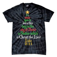  Born A Savior Christmas Christ The Lord Bible Verse Tie-Dye T-Shirt