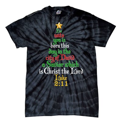  Born A Savior Christmas Christ The Lord Bible Verse Tie-Dye T-Shirt