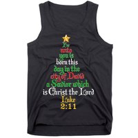  Born A Savior Christmas Christ The Lord Bible Verse Tank Top