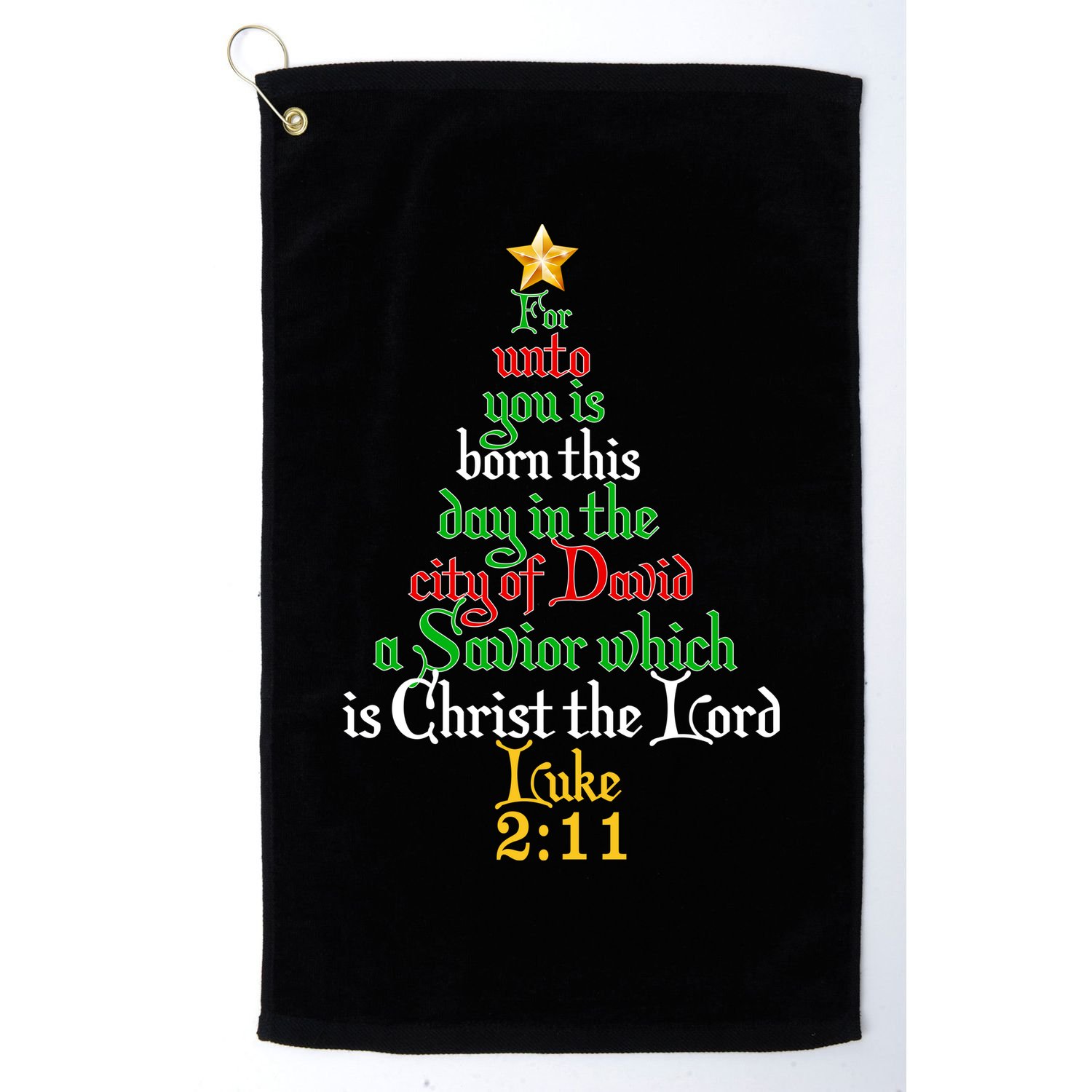  Born A Savior Christmas Christ The Lord Bible Verse Golf Towel