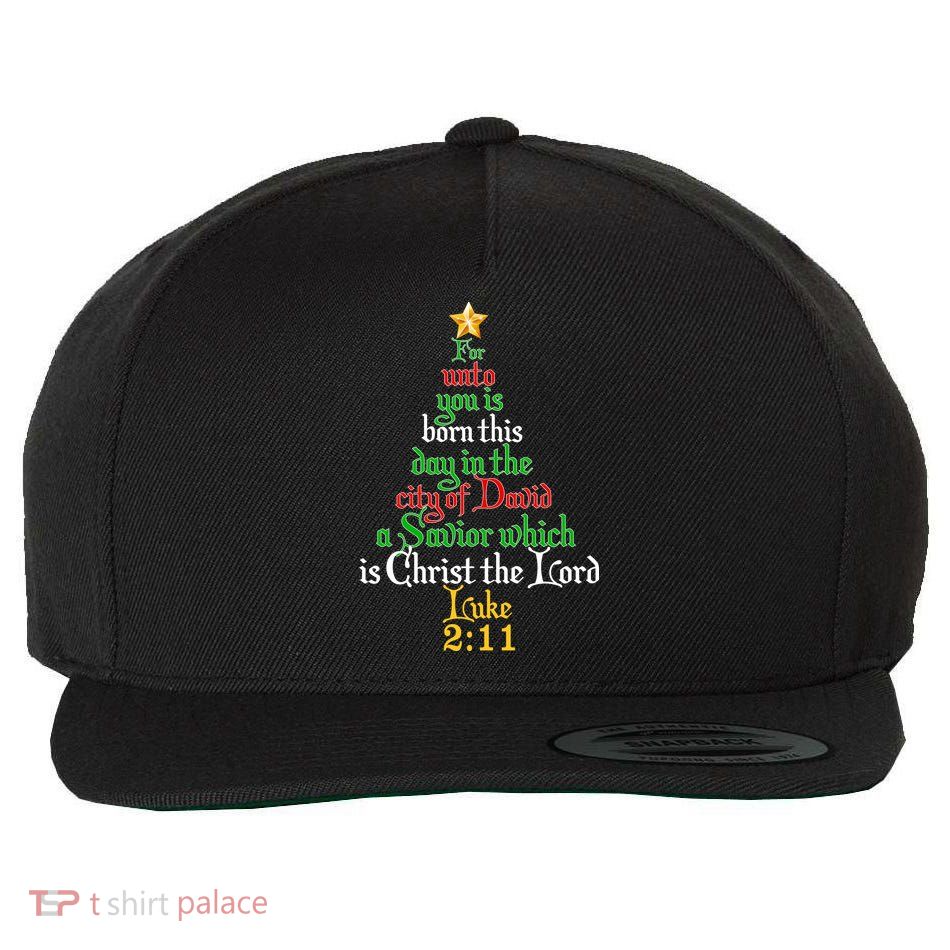  Born A Savior Christmas Christ The Lord Bible Verse Wool Snapback Cap