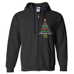  Born A Savior Christmas Christ The Lord Bible Verse Full Zip Hoodie