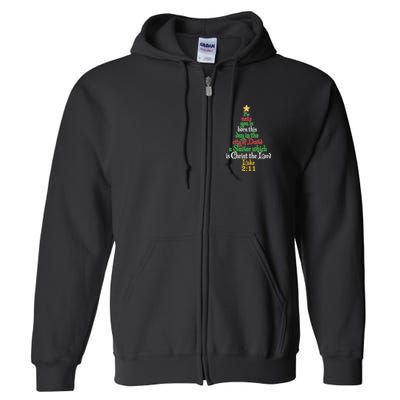  Born A Savior Christmas Christ The Lord Bible Verse Full Zip Hoodie