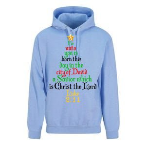  Born A Savior Christmas Christ The Lord Bible Verse Unisex Surf Hoodie