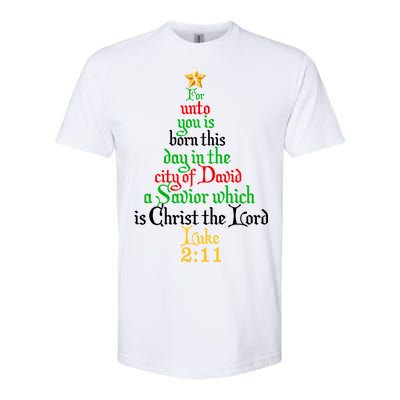  Born A Savior Christmas Christ The Lord Bible Verse Softstyle CVC T-Shirt