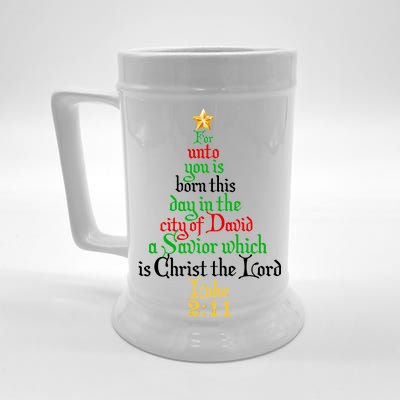  Born A Savior Christmas Christ The Lord Bible Verse Beer Stein