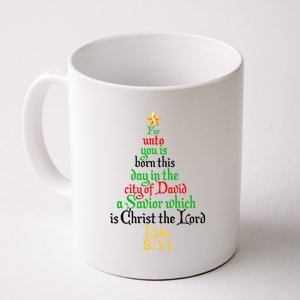  Born A Savior Christmas Christ The Lord Bible Verse Coffee Mug