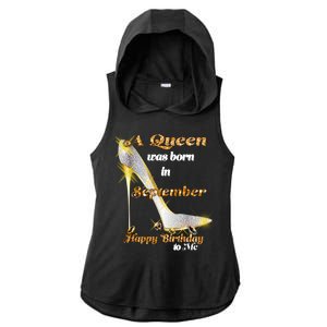 Born In August Birthday Queen Ladies PosiCharge Tri-Blend Wicking Draft Hoodie Tank