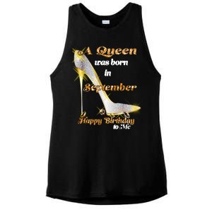 Born In August Birthday Queen Ladies PosiCharge Tri-Blend Wicking Tank