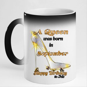 Born In August Birthday Queen 11oz Black Color Changing Mug