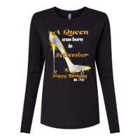 Born In August Birthday Queen Womens Cotton Relaxed Long Sleeve T-Shirt