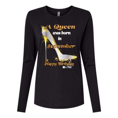 Born In August Birthday Queen Womens Cotton Relaxed Long Sleeve T-Shirt