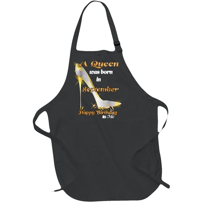 Born In August Birthday Queen Full-Length Apron With Pockets