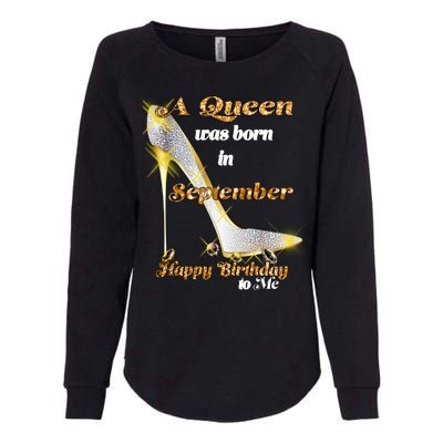 Born In August Birthday Queen Womens California Wash Sweatshirt