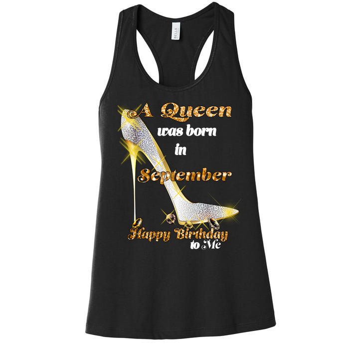 Born In August Birthday Queen Women's Racerback Tank