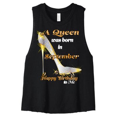 Born In August Birthday Queen Women's Racerback Cropped Tank