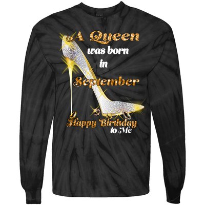 Born In August Birthday Queen Tie-Dye Long Sleeve Shirt