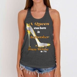 Born In August Birthday Queen Women's Knotted Racerback Tank