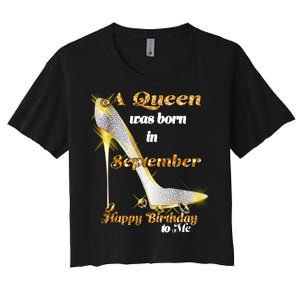 Born In August Birthday Queen Women's Crop Top Tee