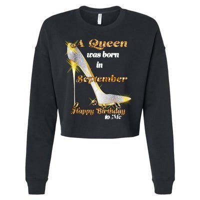 Born In August Birthday Queen Cropped Pullover Crew