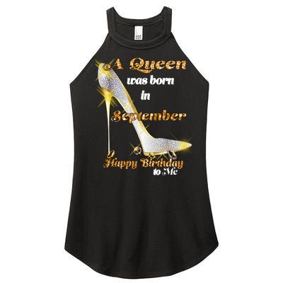 Born In August Birthday Queen Women's Perfect Tri Rocker Tank